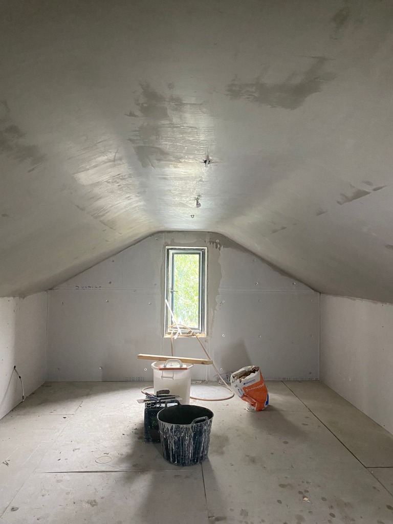 Loft conversion insulation and skimming - Dublin plasterer